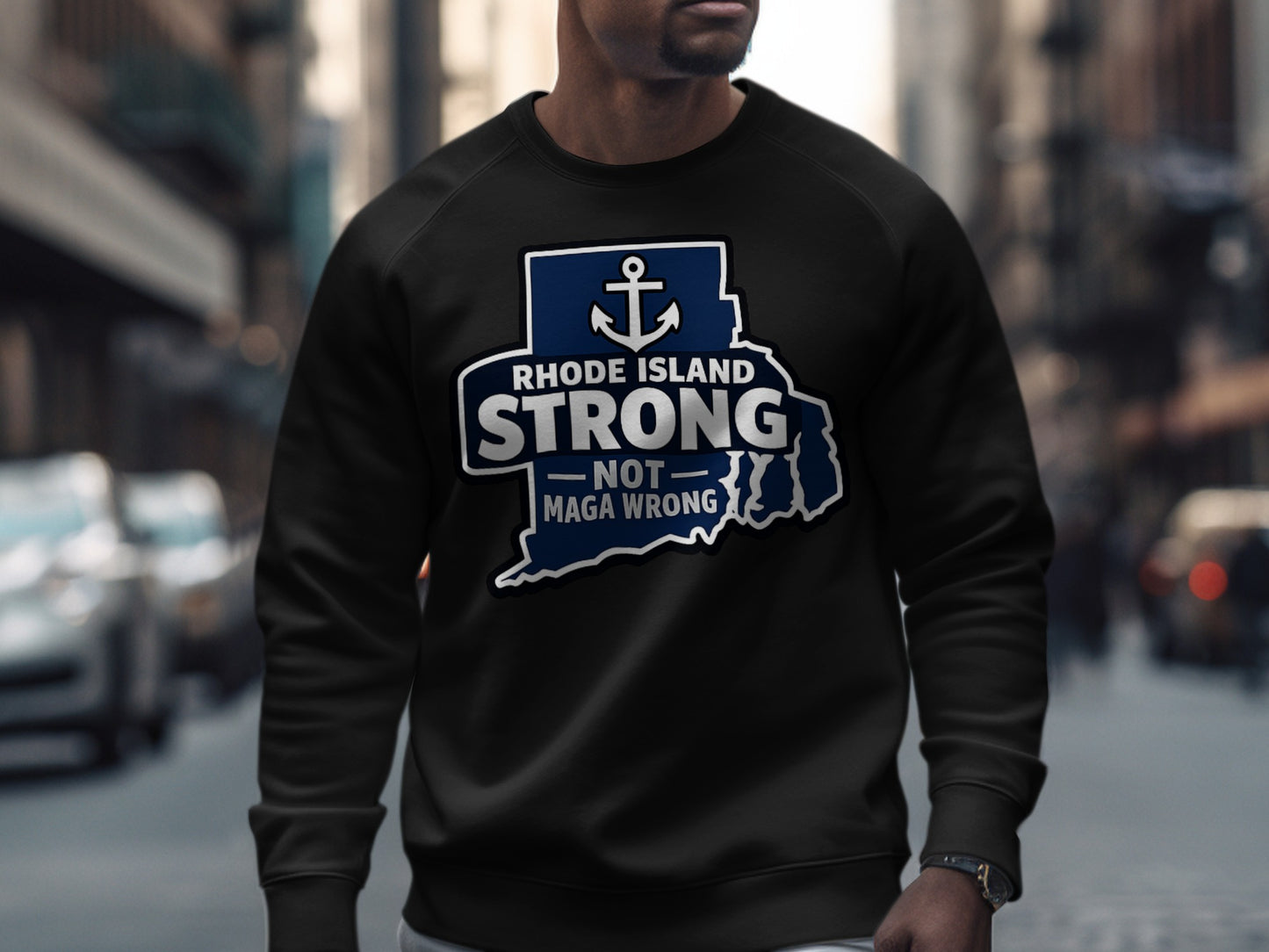 Rhode Island Strong Not Maga Wrong Statement Shirt