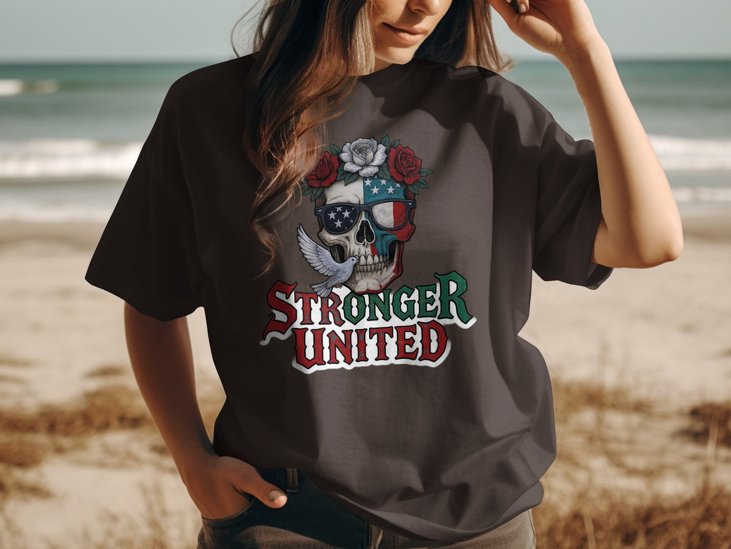Stronger United Skull Graphic Design T-Shirt product