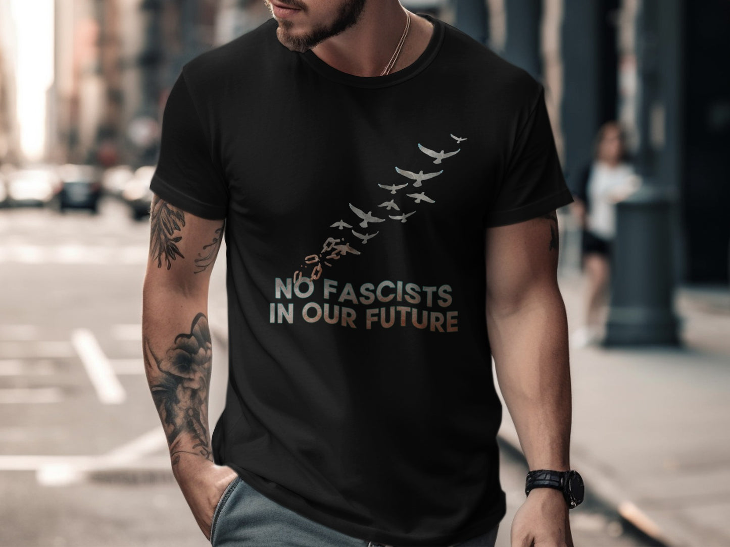 No Fascists in Our Future Statement T-shirt