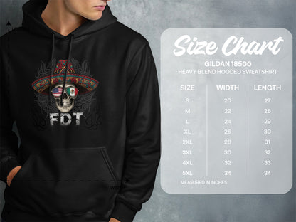 Skull Print FDT Gildan 18500 Heavy Blend Hooded Sweatshirt