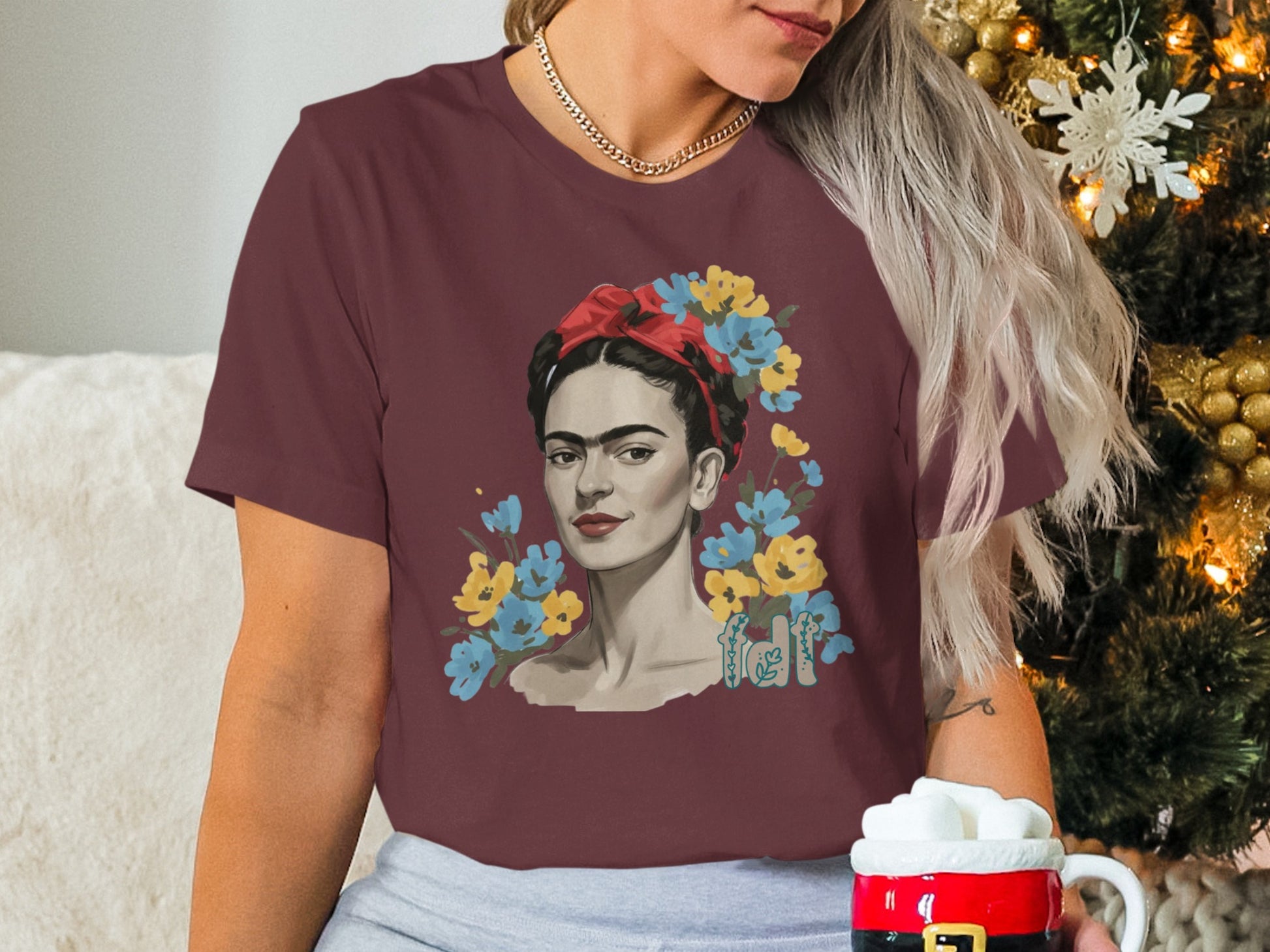 Vibrant Art Portrait of Iconic Figure on Cozy T-Shirt