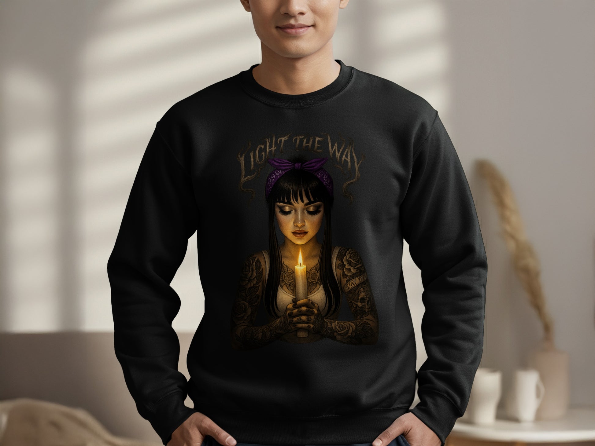 Light the Way Graphic Printed Black Sweatshirt product