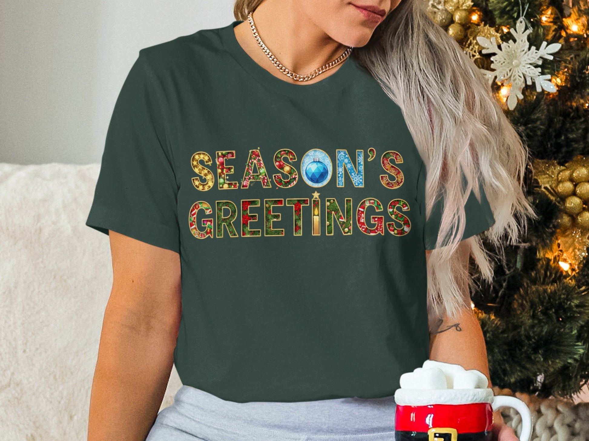 Season's Greetings Printed Graphic T-shirt