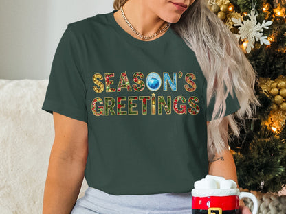 Season's Greetings Printed Graphic T-shirt