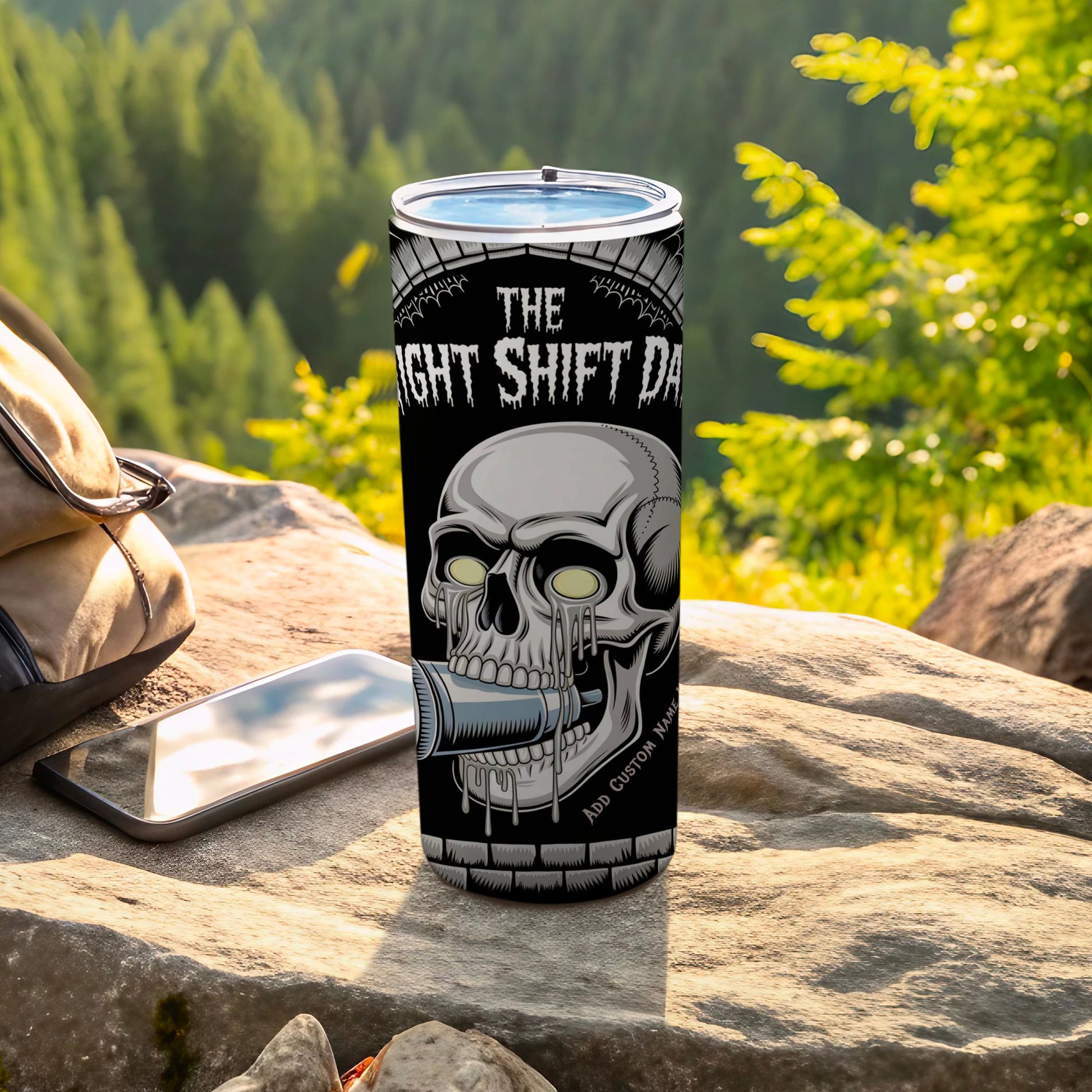 The Night Shift Dad Skull Design Custom Tumbler product