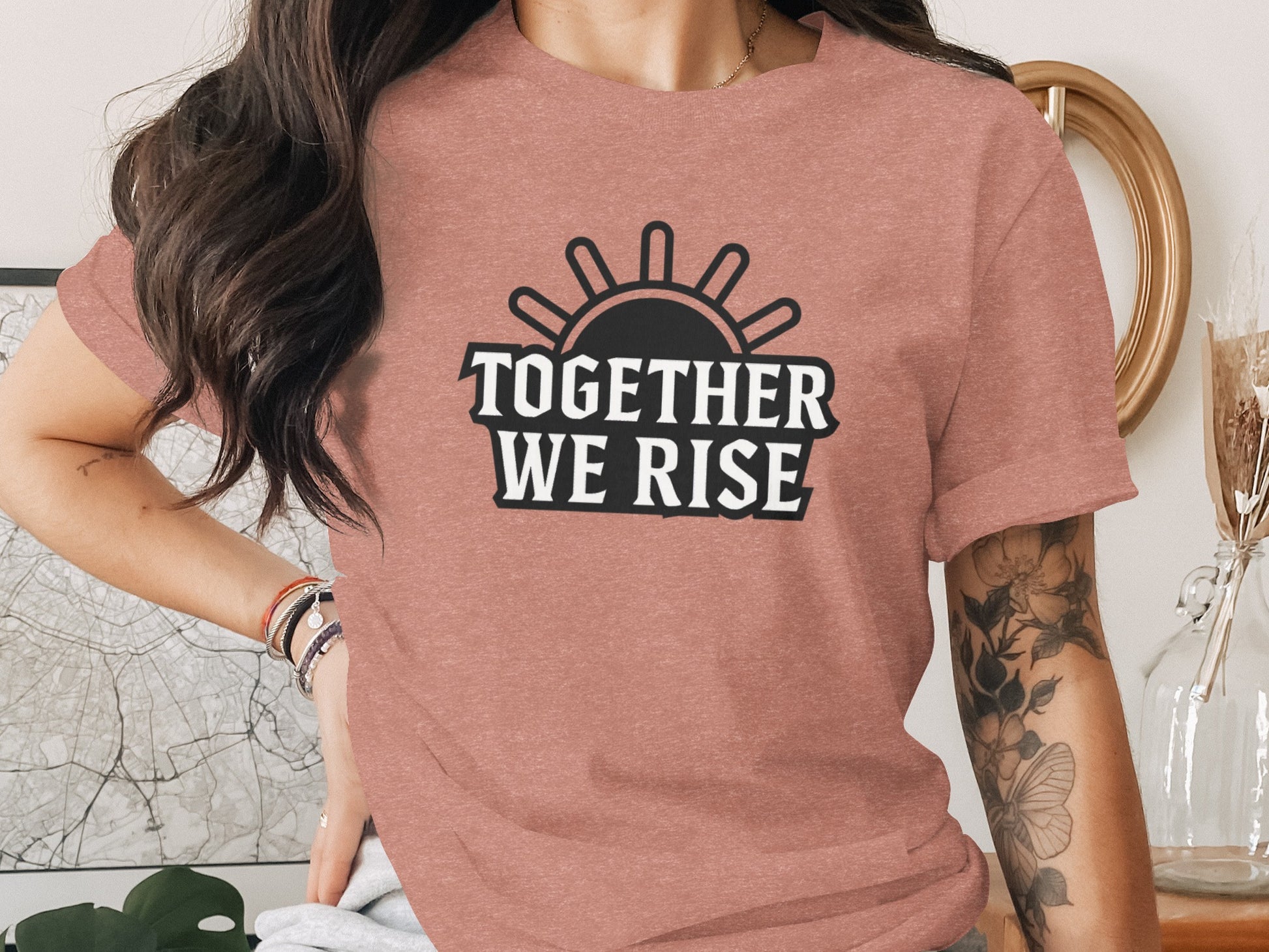 Together We Rise Uplifting Graphic Tee Shirt product