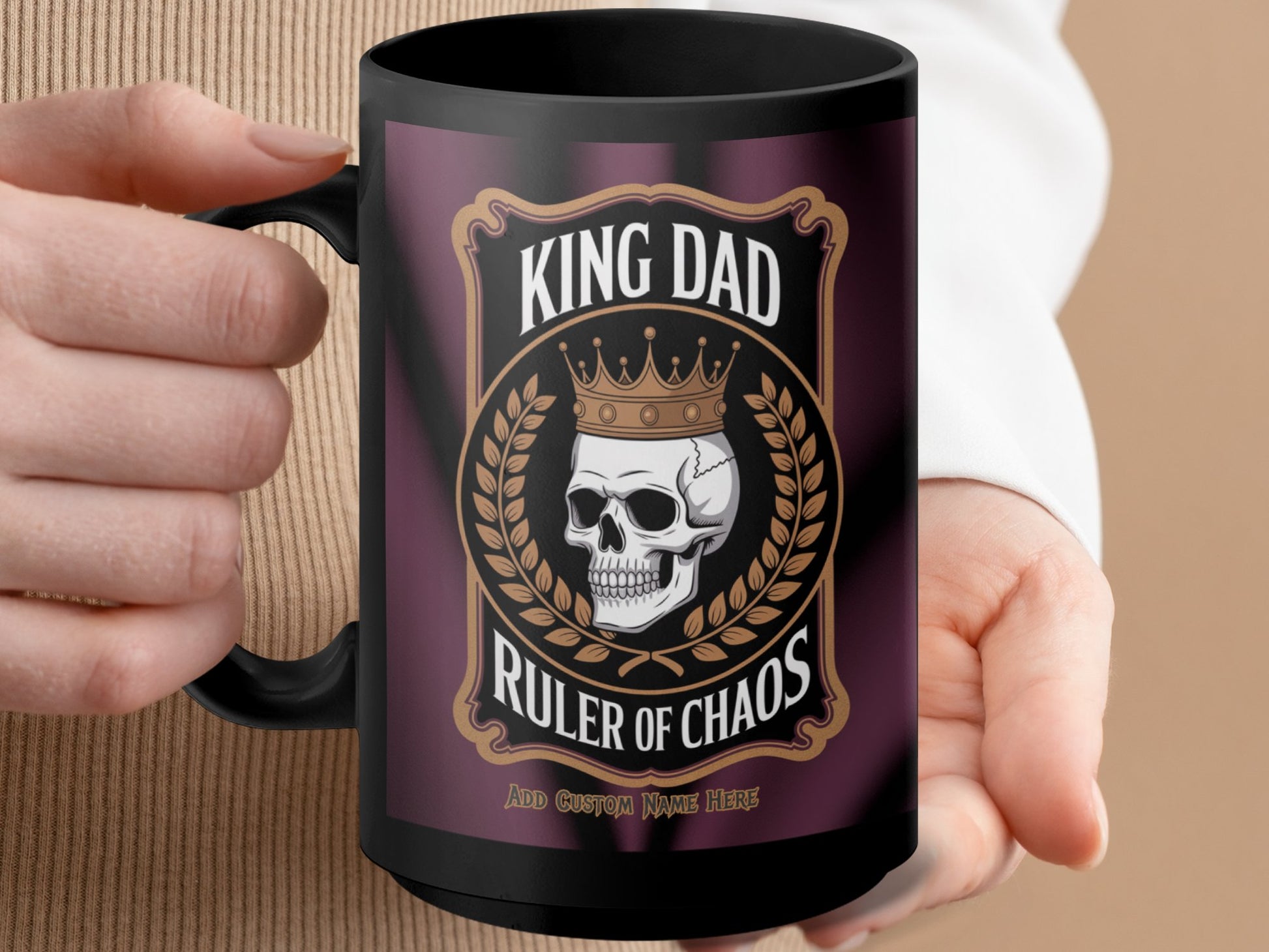 King Dad Ruler of Chaos Skull Coffee Mug product type