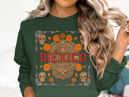Mexico Dia de los Muertos Skull Sweatshirt
