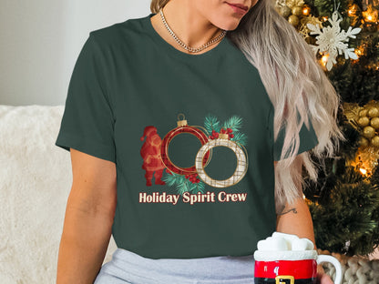 Holiday Spirit Crew Festive Graphic Tee