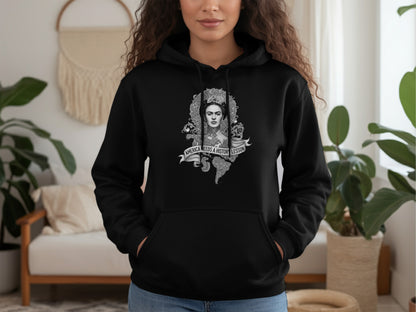 Frida Kahlo America Needs History Lesson Black Background Hoodies