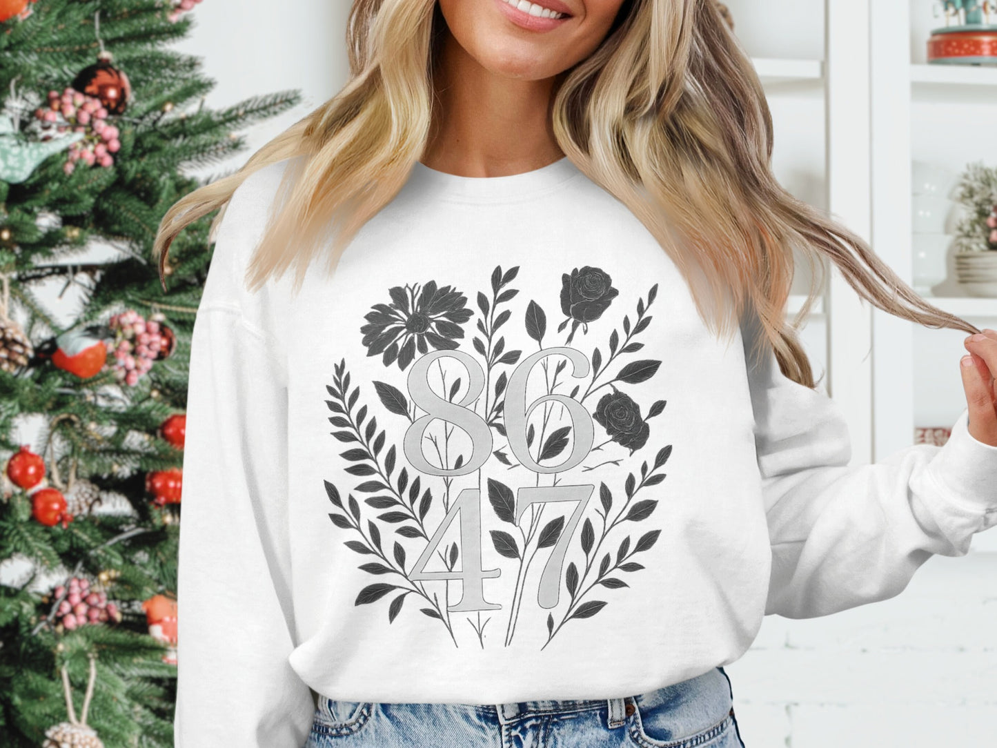 8647 Floral Pattern Graphic Long Sleeved Shirt product type