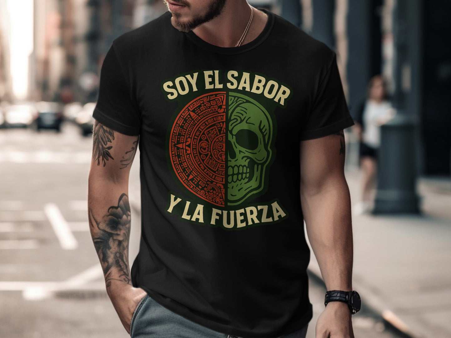 Soy El Sabor Y La Fuerza Skull Graphic Shirt product type