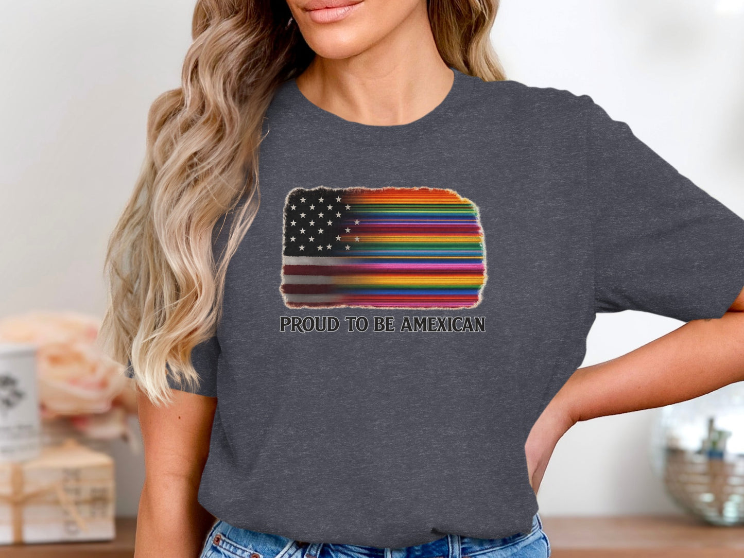 Colorful American Flag Design Statement T-Shirt product