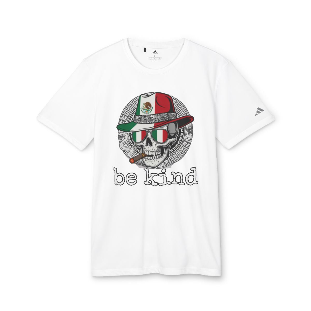 Be Kind Mexican Skull with Hat Graphic T-Shirt