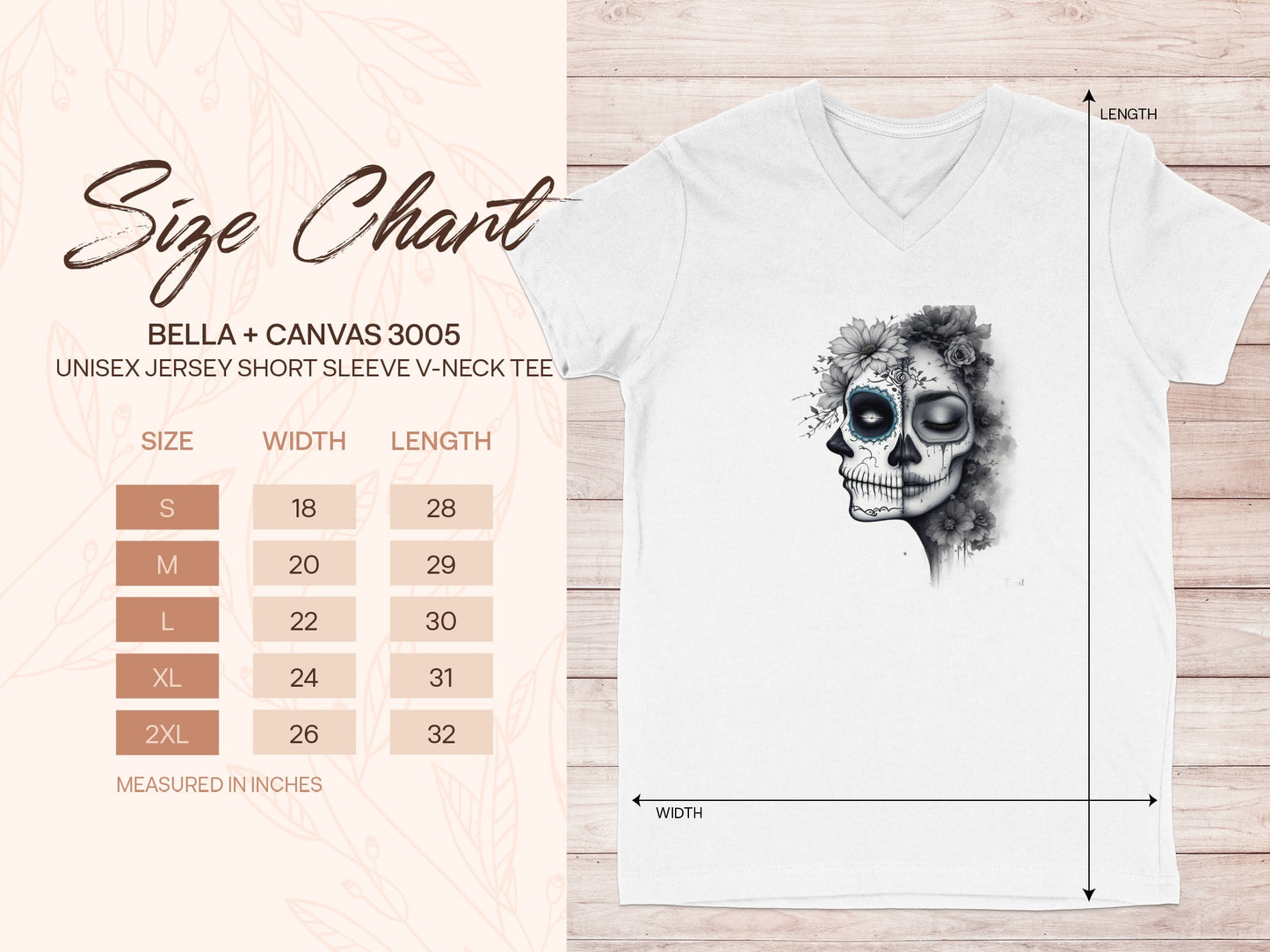 Skull Art Design V-Neck Short Sleeve T-Shirt Product Type