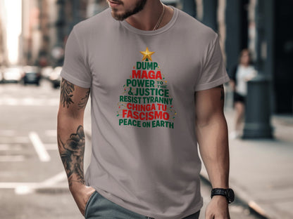 Christmas Tree Dump MAGA Resist Tyranny Justice Shirt