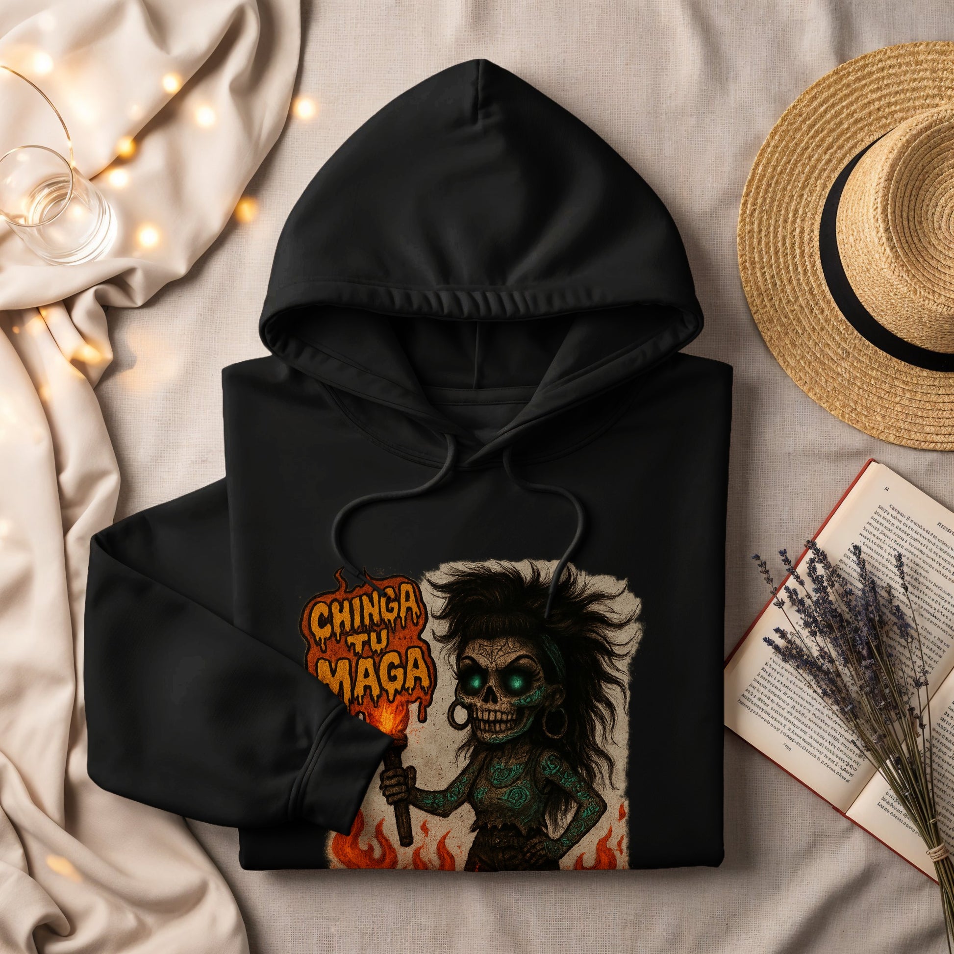 Chinga Tu Madre Skull Artwork Casual Hoodie product