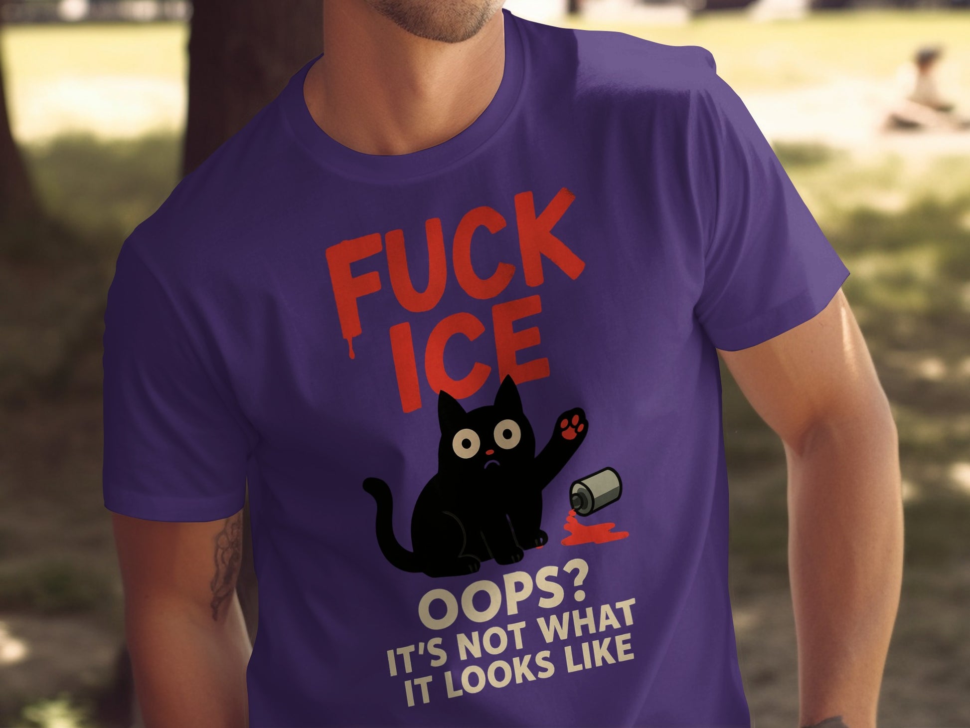 Funny Cat Graphic T-Shirt with Oops Message product type