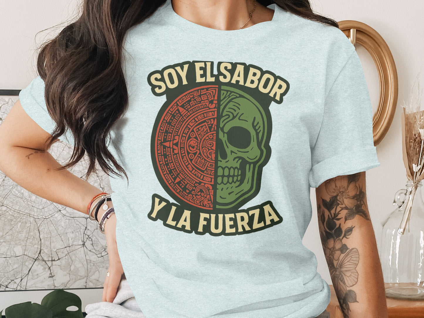 Soy El Sabor Y La Fuerza Skull Graphic T-shirt product type