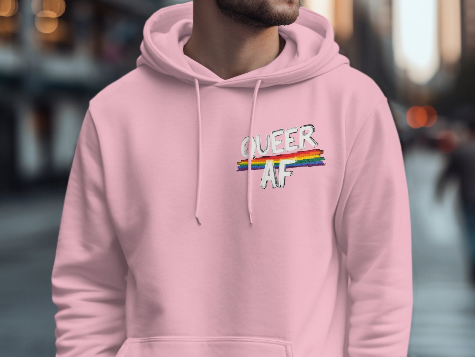 Queer AF Rainbow Hoodie LGBTQ Pride Clothing product