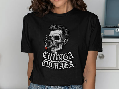 Skull with Cigarette Graphic Tee Shirt product type