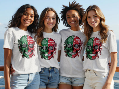 La Migra Me La Pela Day of the Dead Skull T-Shirt product