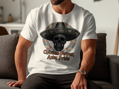 Chicano Power Aztec Pride Graphic White T-shirt