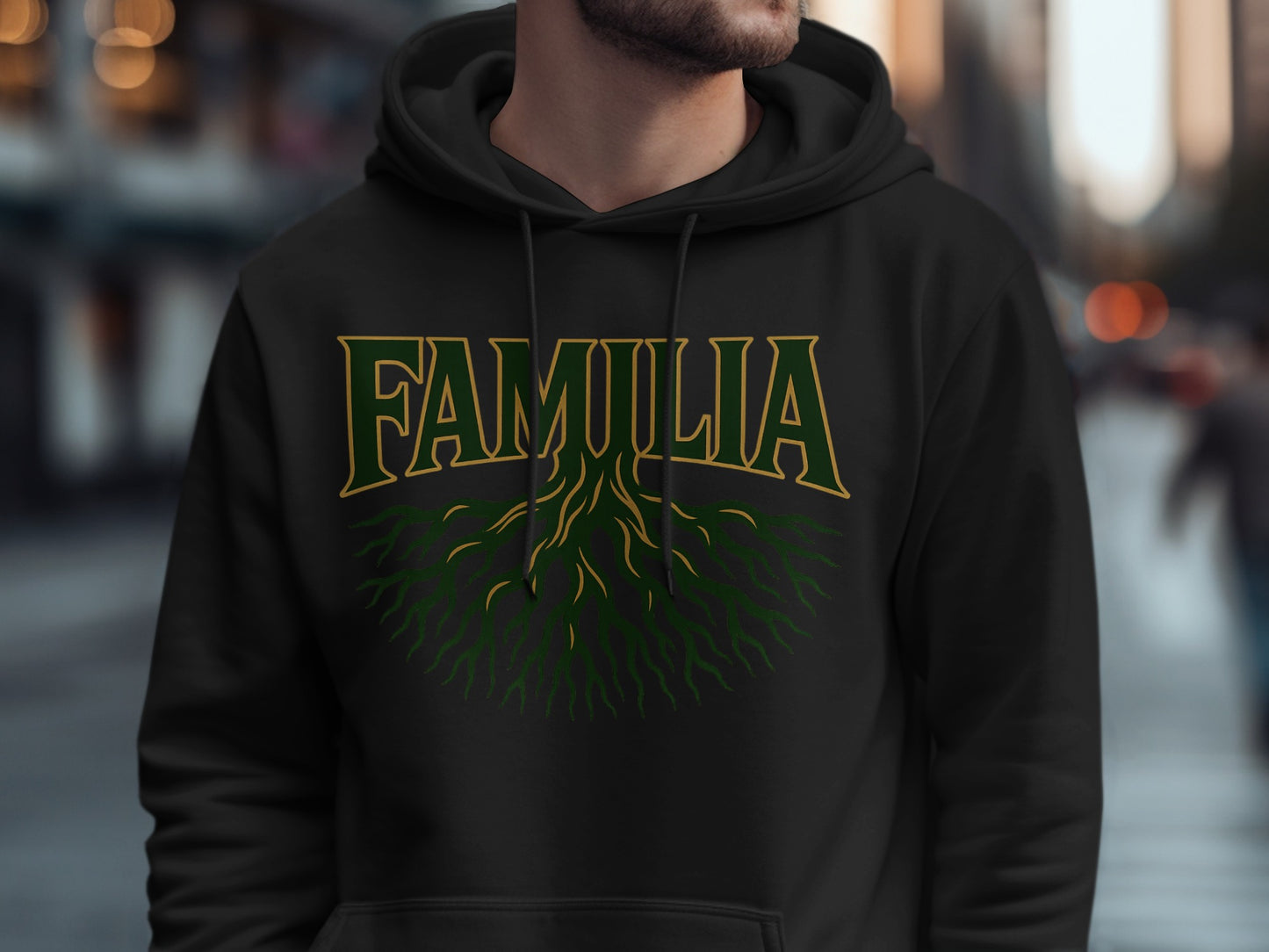 Familia Graphic Printed Black Hoodie product