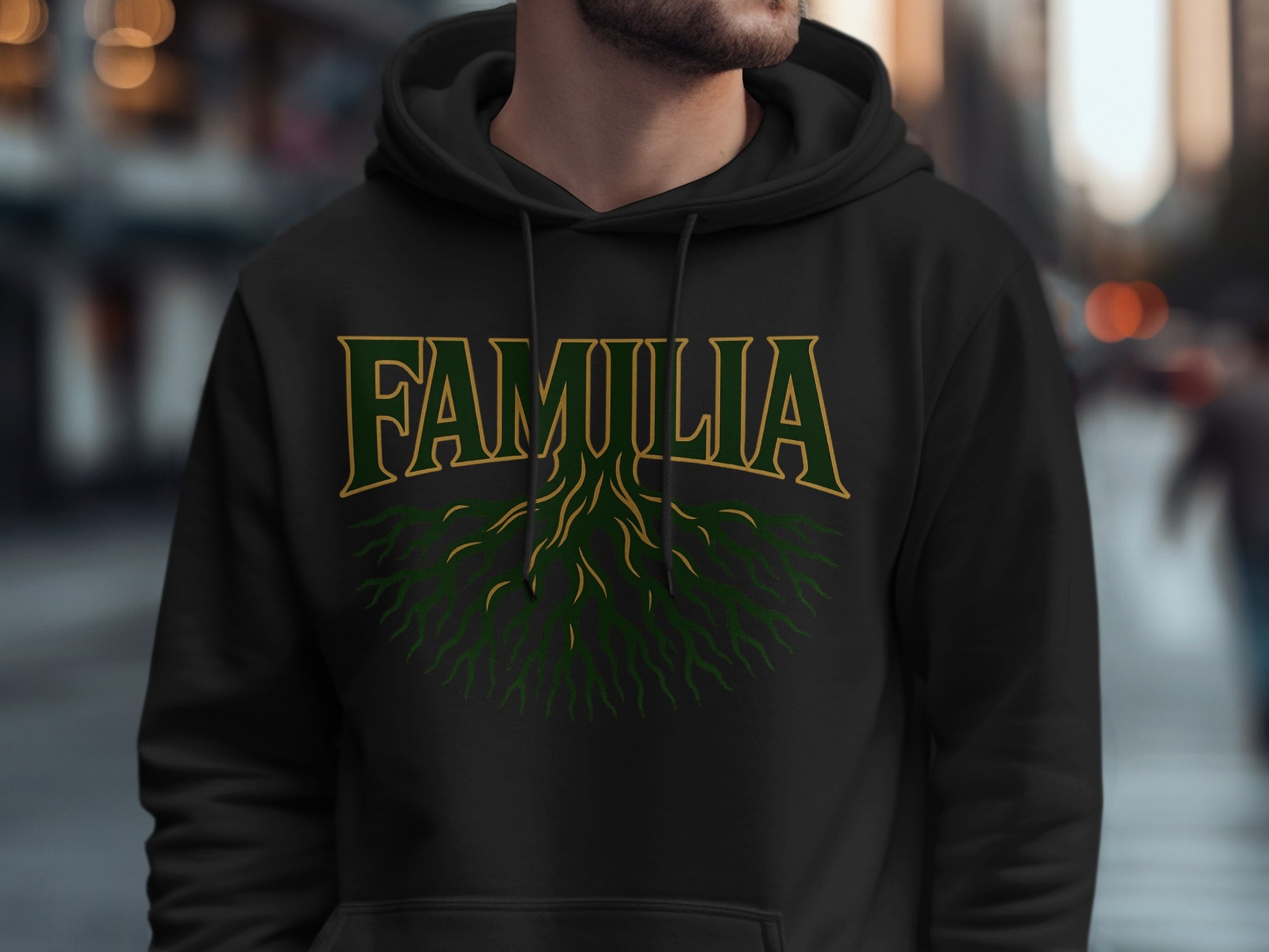 Familia Graphic Printed Black Hoodie product