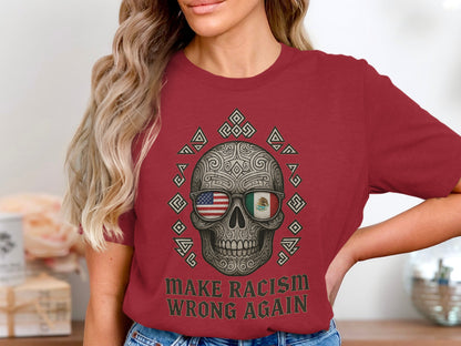 Make Racism Wrong Again Skull Graphic Tee