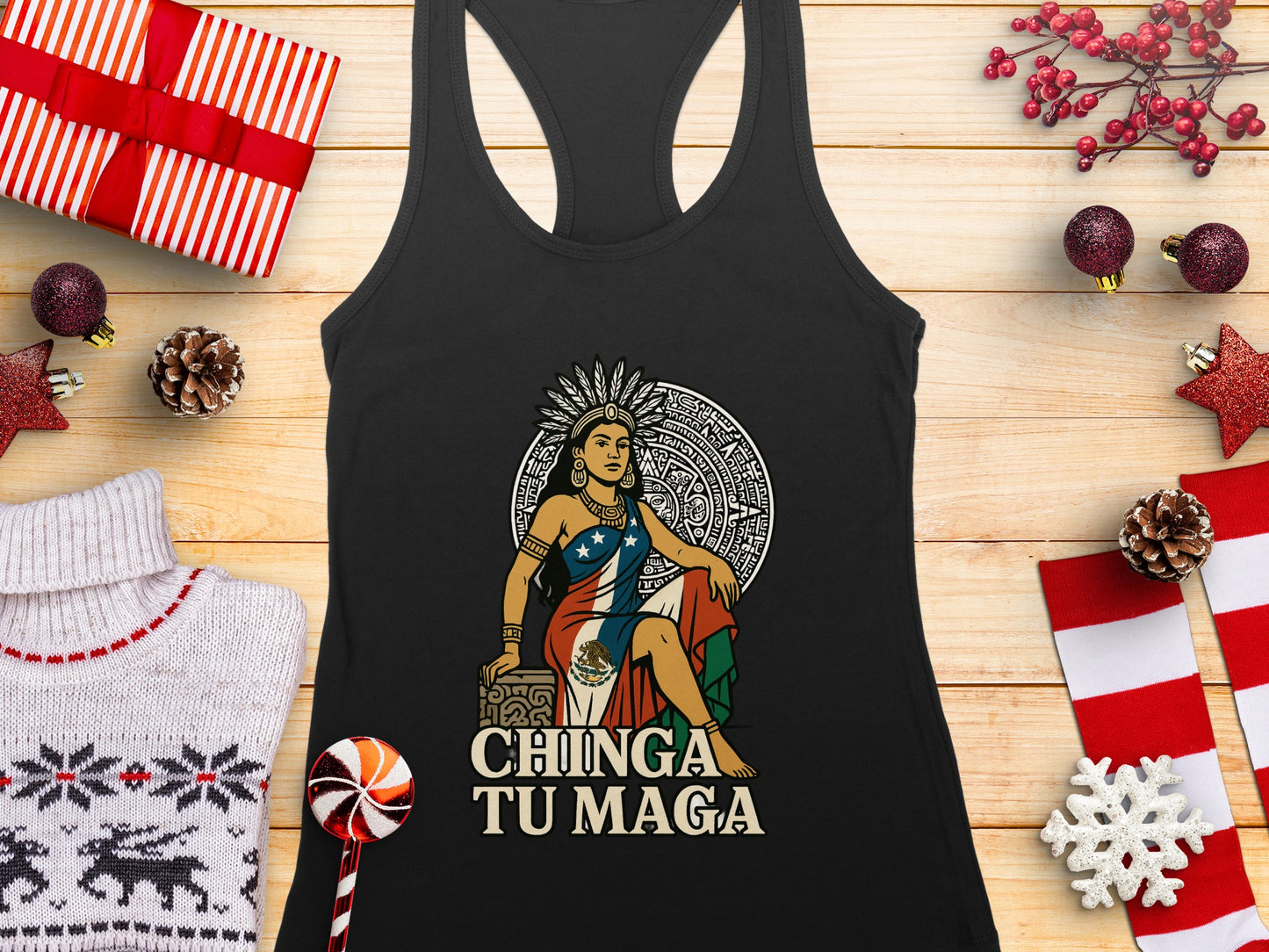 Chinga Tu Maga Graphic Tank Top Holiday Gift Item