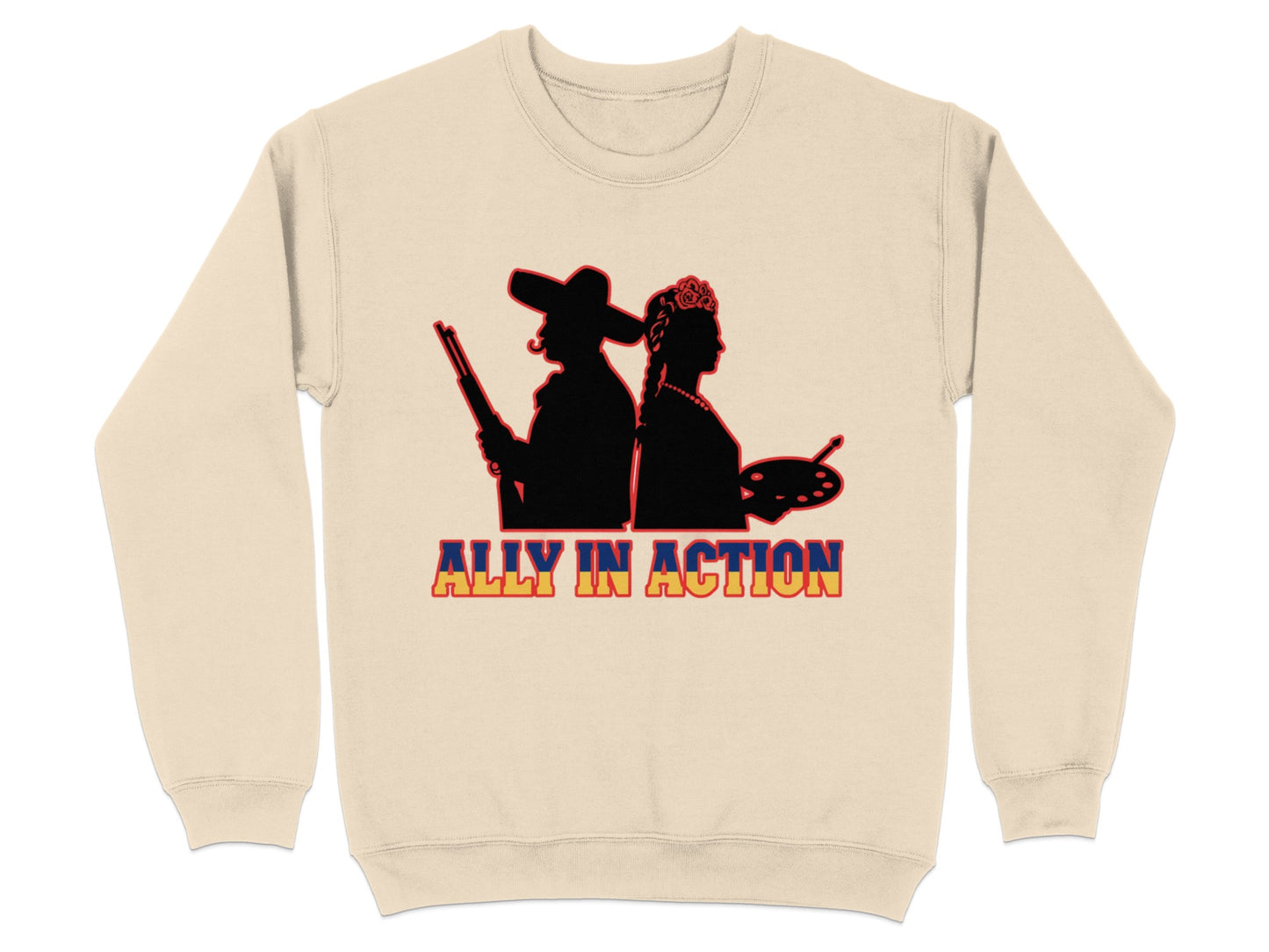 Ally in Action Sweatshirt Distinctive Print Design