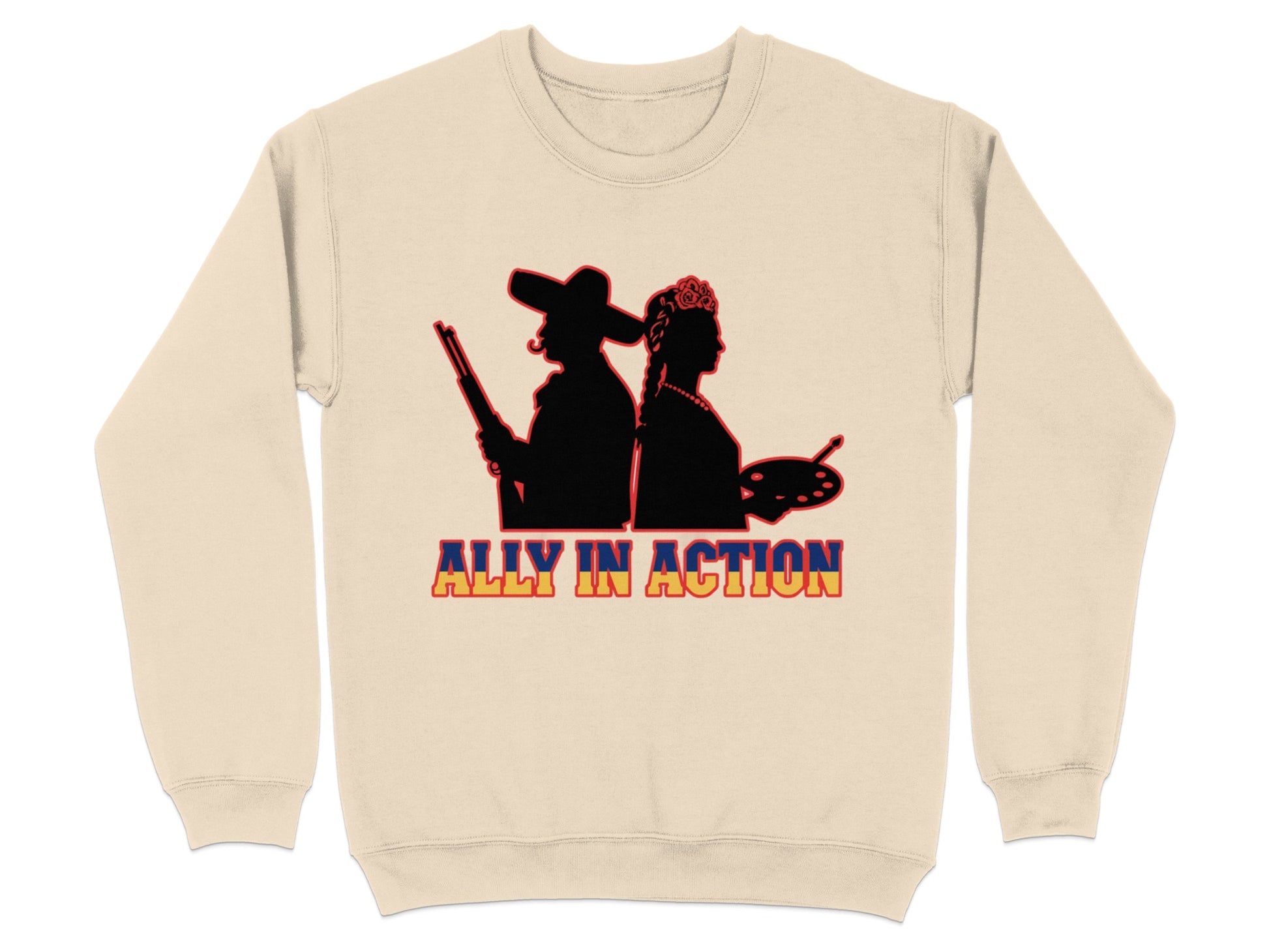Ally in Action Sweatshirt Distinctive Print Design