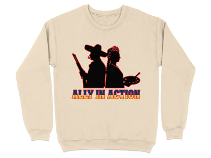 Ally in Action Sweatshirt Distinctive Print Design