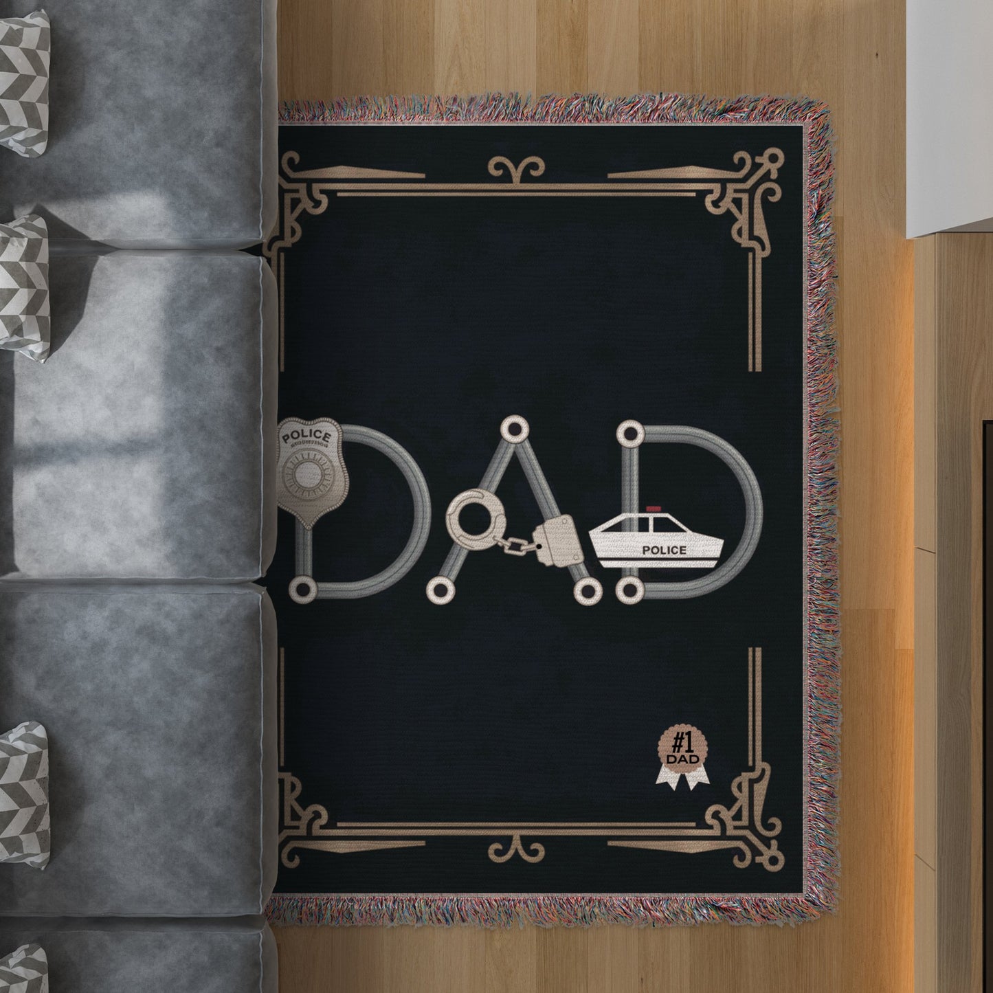 Police Themed #1 Dad Novelty Throw Blanket product