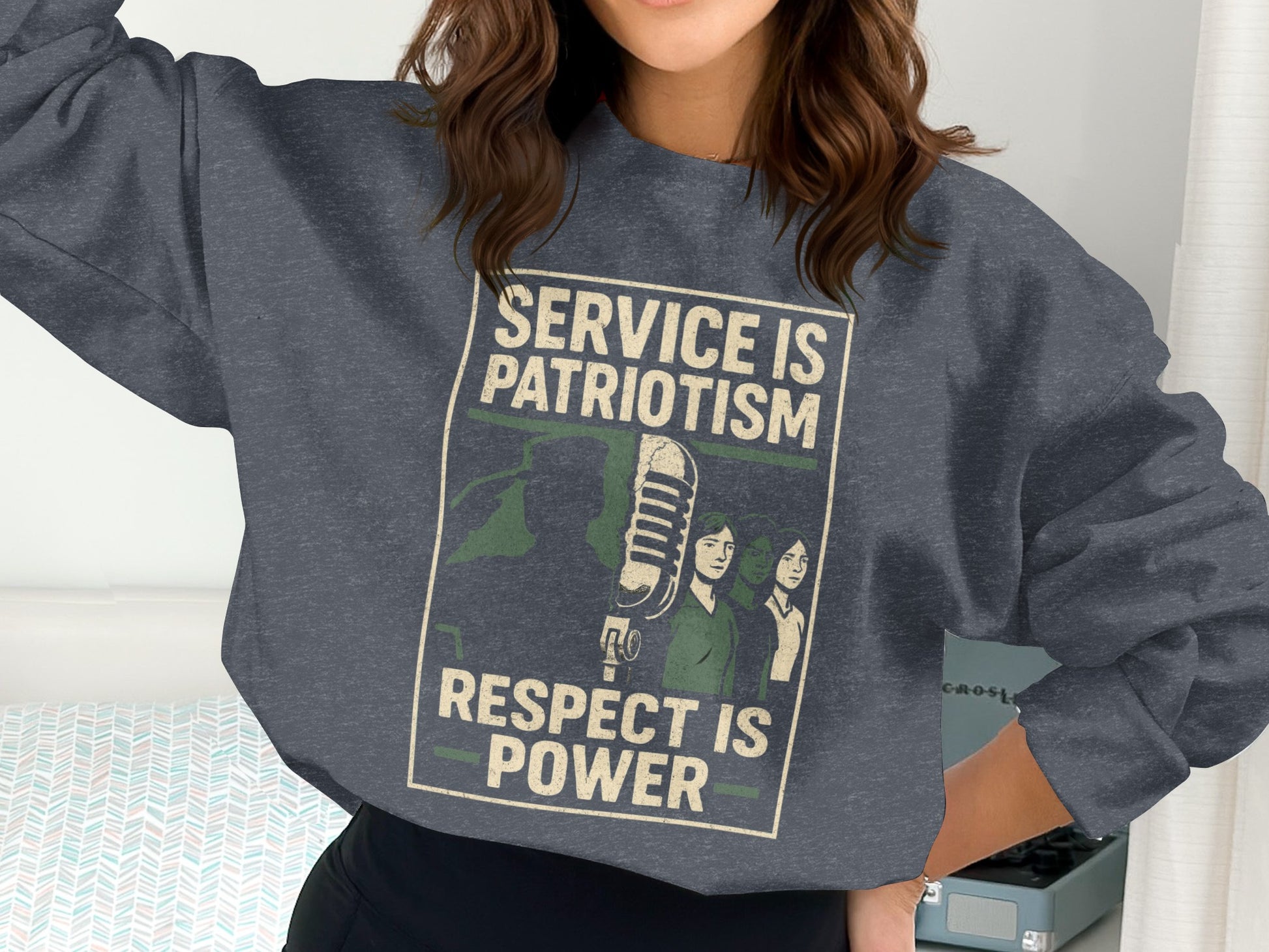 Service Is Patriotism Respect Is Power Sweatshirt product type