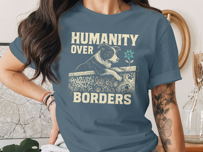 Humanity Over Borders Graphic Shirt for animal lovers