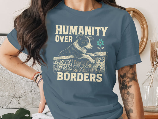 Humanity Over Borders Graphic Shirt for animal lovers