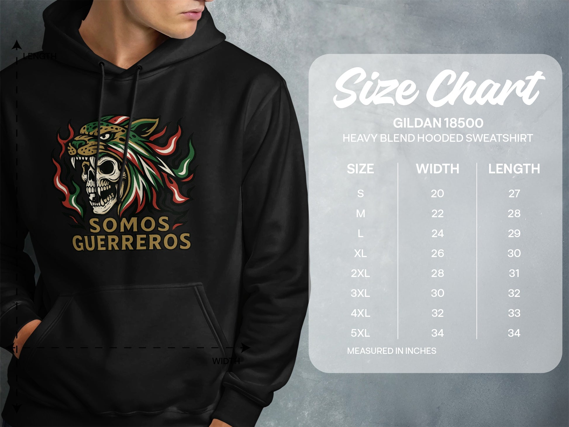 Somos Guerreros Graphic Hoodie Sweatshirt