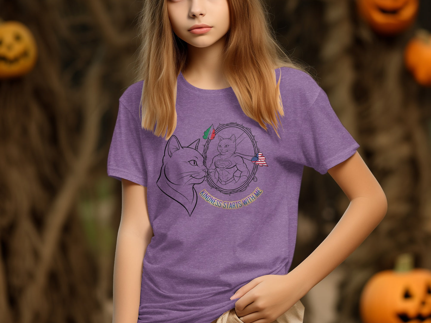 Kindness Starts With Me Cat Graphic T-Shirt