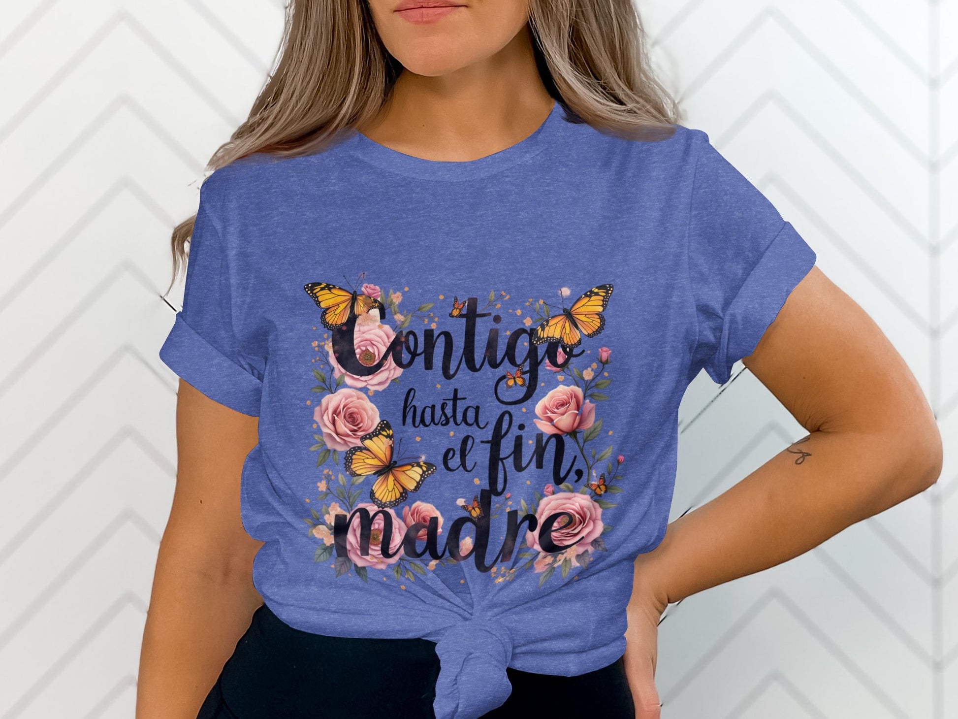 Contigo Hasta El Fin Madre Butterfly Floral T-Shirt product