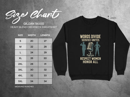 Words Divide Service Unites Respect Women Sweatshirt product type