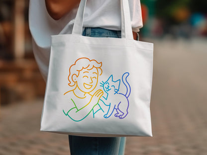 Colorful Character and Cat Design Bag product