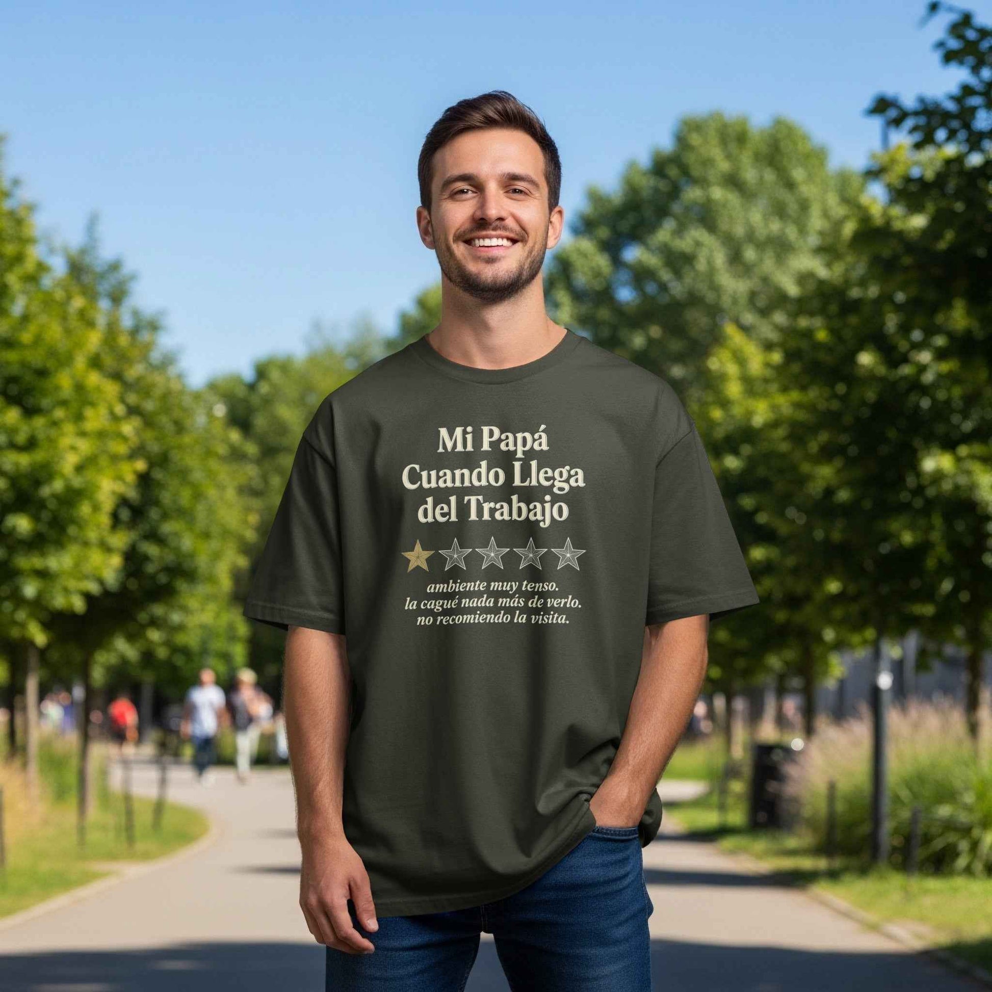 Mi Papá One-Star Review T-Shirt | Funny Dad Gift Mi Papá: La Reseña del Trabajo T-Shirt