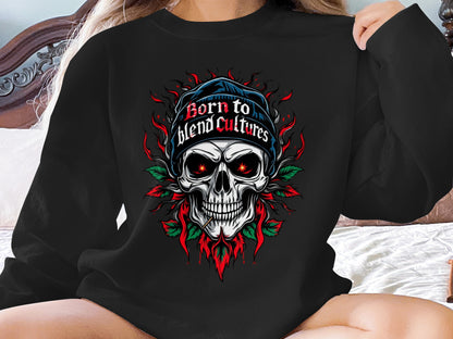 Born to Blend Cultures Skull Graphic Shirt product