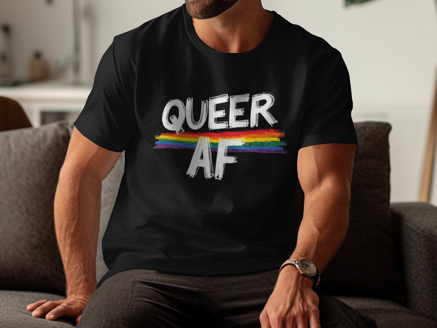 Queer AF Graphic T-shirt for Pride Celebrations product type
