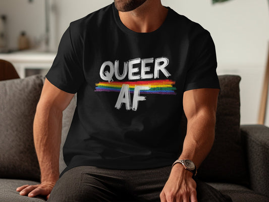 Queer AF Graphic T-shirt for Pride Celebrations product type