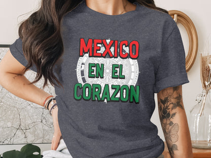 Mexico En El Corazon Graphic Tee Shirt product