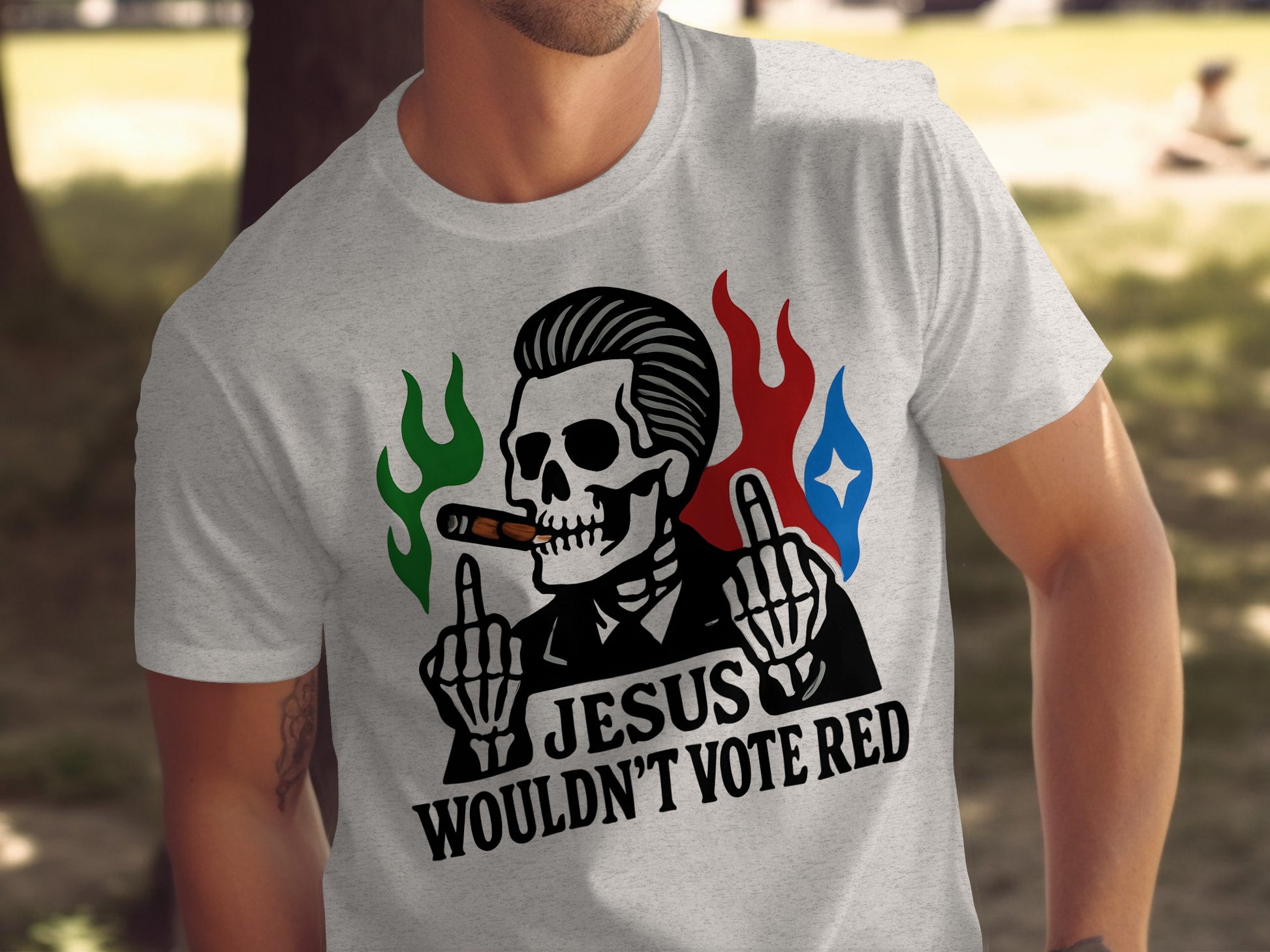 Jesus Wouldn't Vote Red Skeleton T-shirt product