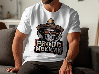 Proud Mexican Skull with Sombrero Graphic Tee product